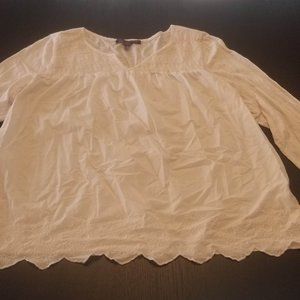 Gloria Vanderbilt white peasant top XL